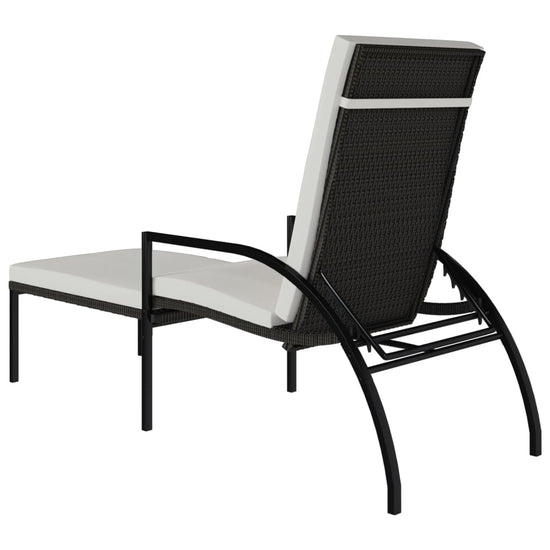 Ligbed met voetensteun polyetheen rattan bruin MeubelReus