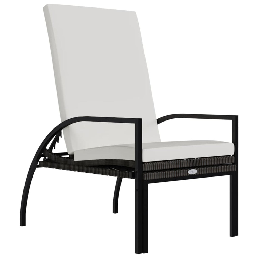 Ligbed met voetensteun polyetheen rattan bruin MeubelReus