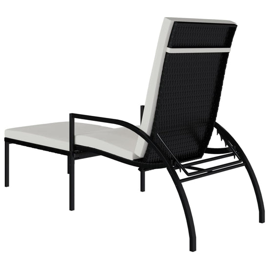 Ligbed met voetensteun polyetheen rattan zwart MeubelReus