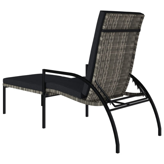Ligbed met voetensteun polyetheen rattan grijs MeubelReus