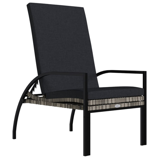 Ligbed met voetensteun polyetheen rattan grijs MeubelReus