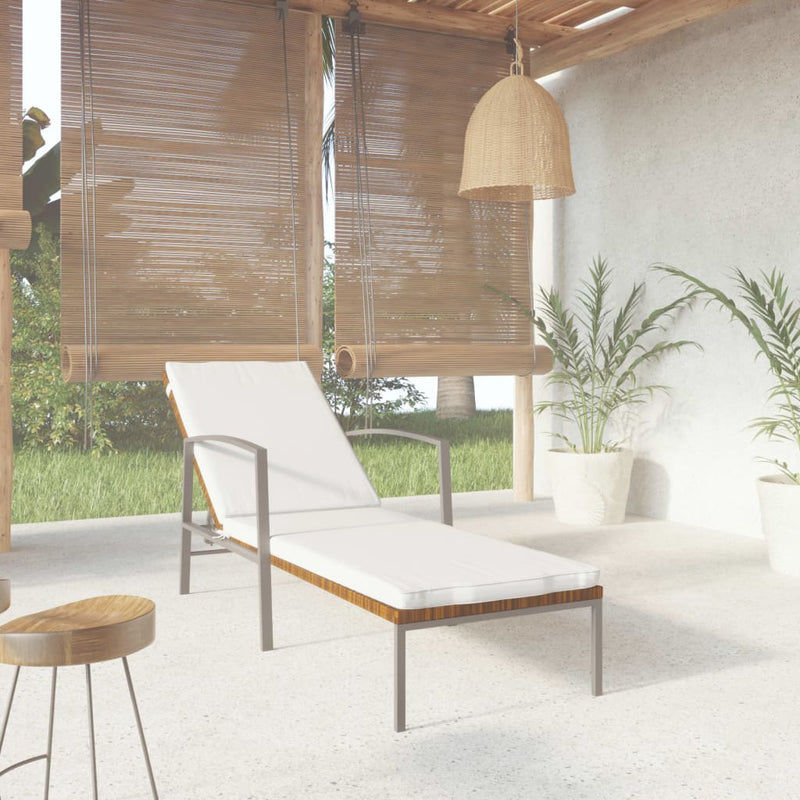 Ligbed met kussen poly rattan bruin MeubelReus