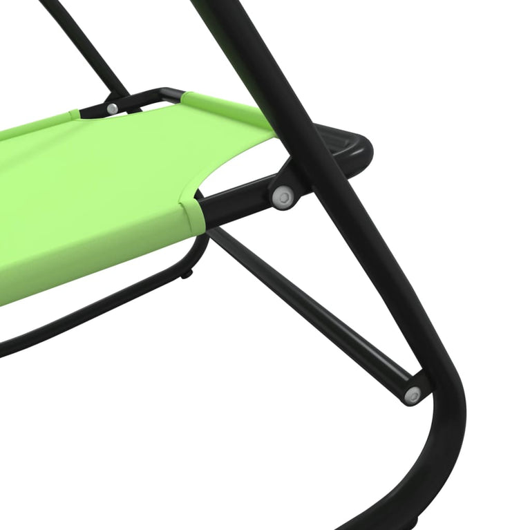 Ligstoelen 2 st schommelend staal en textileen groen MeubelReus