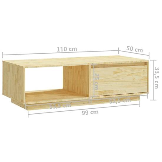 Salontafel 110x50x33,5 cm massief vurenhout MeubelReus