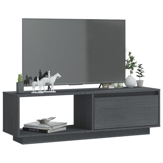 Tv-meubel 110x30x33,5 cm massief grenenhout grijs MeubelReus
