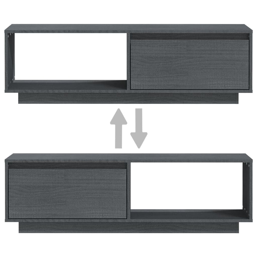 Tv-meubel 110x30x33,5 cm massief grenenhout grijs MeubelReus