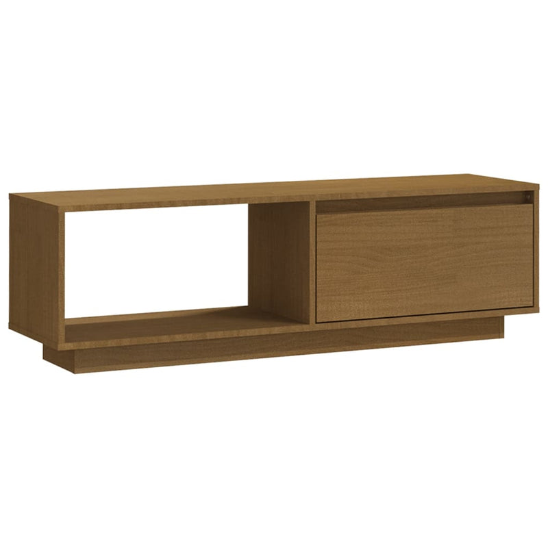 Tv-meubel 110x30x33,5 cm massief grenenhout honingbruin MeubelReus