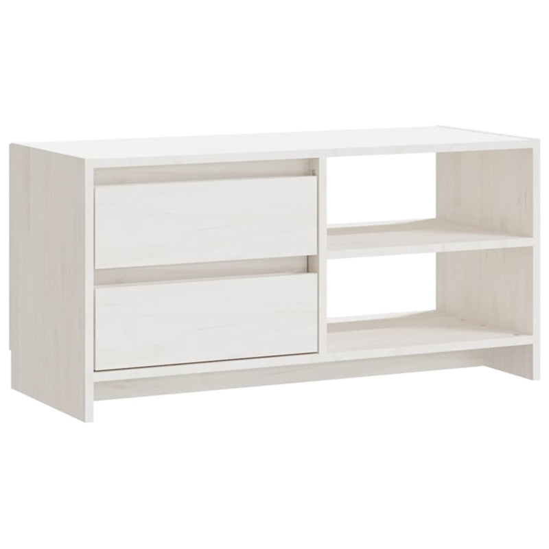 Tv-meubel 80x31x39 cm massief grenenhout wit MeubelReus