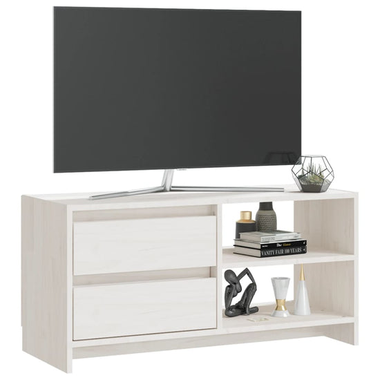 Tv-meubel 80x31x39 cm massief grenenhout wit MeubelReus