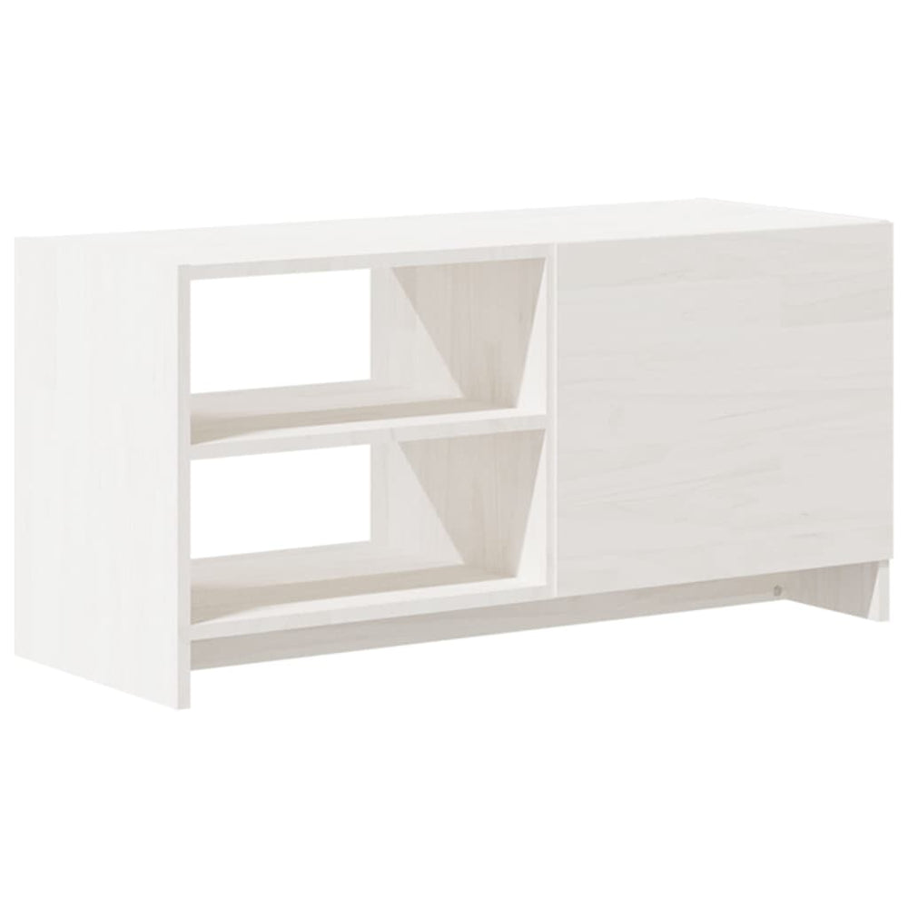 Tv-meubel 80x31x39 cm massief grenenhout wit MeubelReus