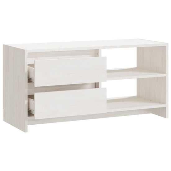 Tv-meubel 80x31x39 cm massief grenenhout wit MeubelReus