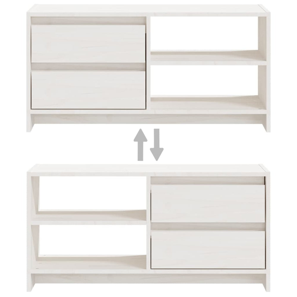 Tv-meubel 80x31x39 cm massief grenenhout wit MeubelReus