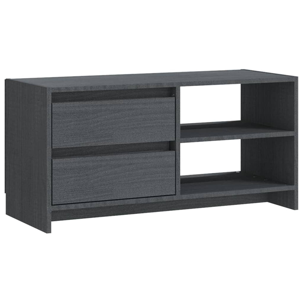 Tv-meubel 80x31x39 cm massief grenenhout grijs MeubelReus