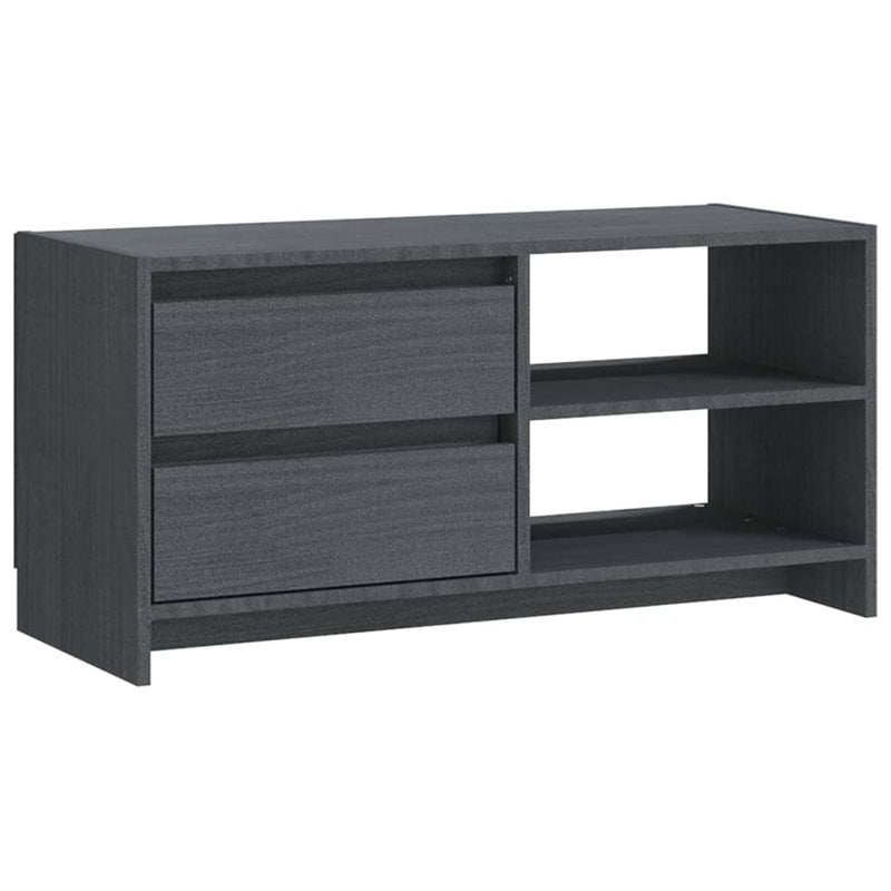 Tv-meubel 80x31x39 cm massief grenenhout grijs MeubelReus