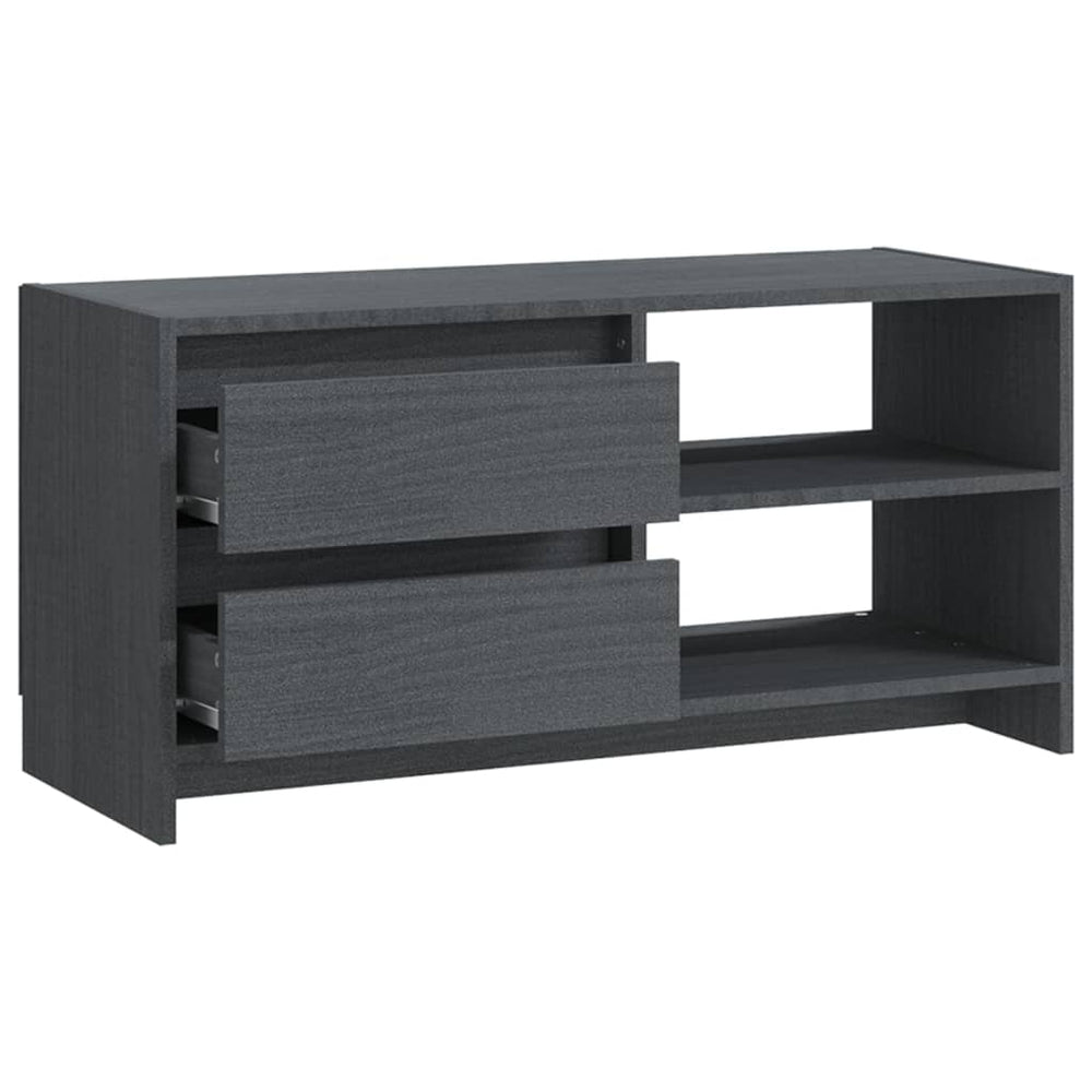 Tv-meubel 80x31x39 cm massief grenenhout grijs MeubelReus