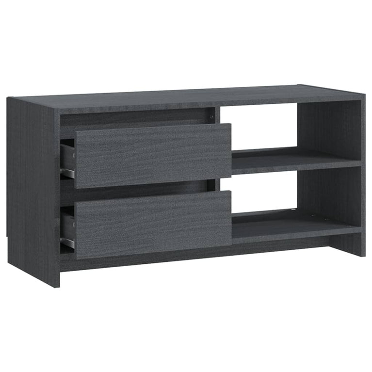 Tv-meubel 80x31x39 cm massief grenenhout grijs MeubelReus
