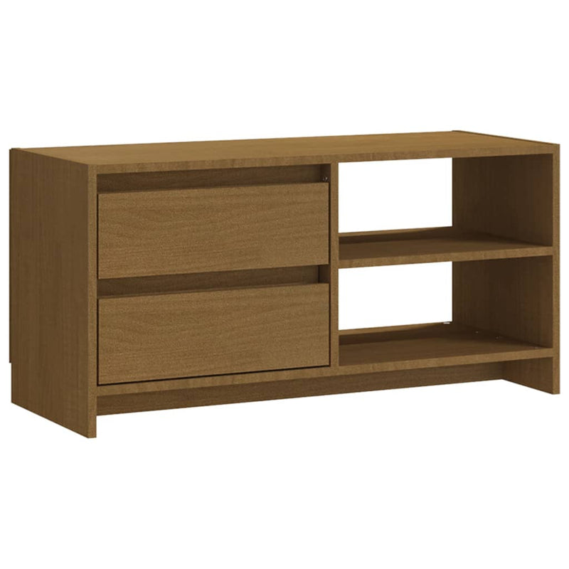 Tv-meubel 80x31x39 cm massief grenenhout honingbruin MeubelReus