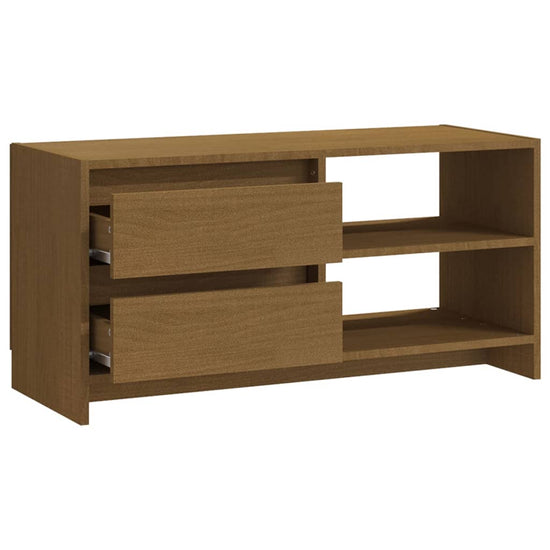 Tv-meubel 80x31x39 cm massief grenenhout honingbruin MeubelReus