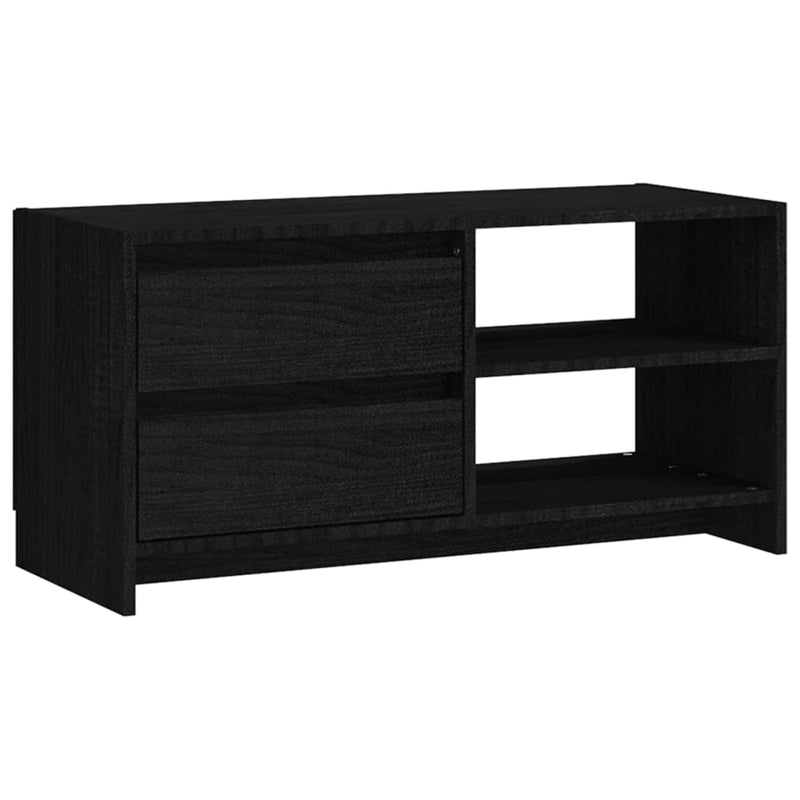 Tv-meubel 80x31x39 cm massief grenenhout zwart MeubelReus