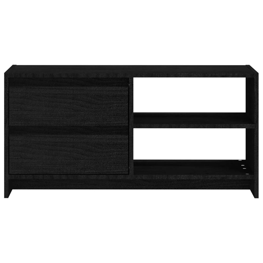 Tv-meubel 80x31x39 cm massief grenenhout zwart MeubelReus