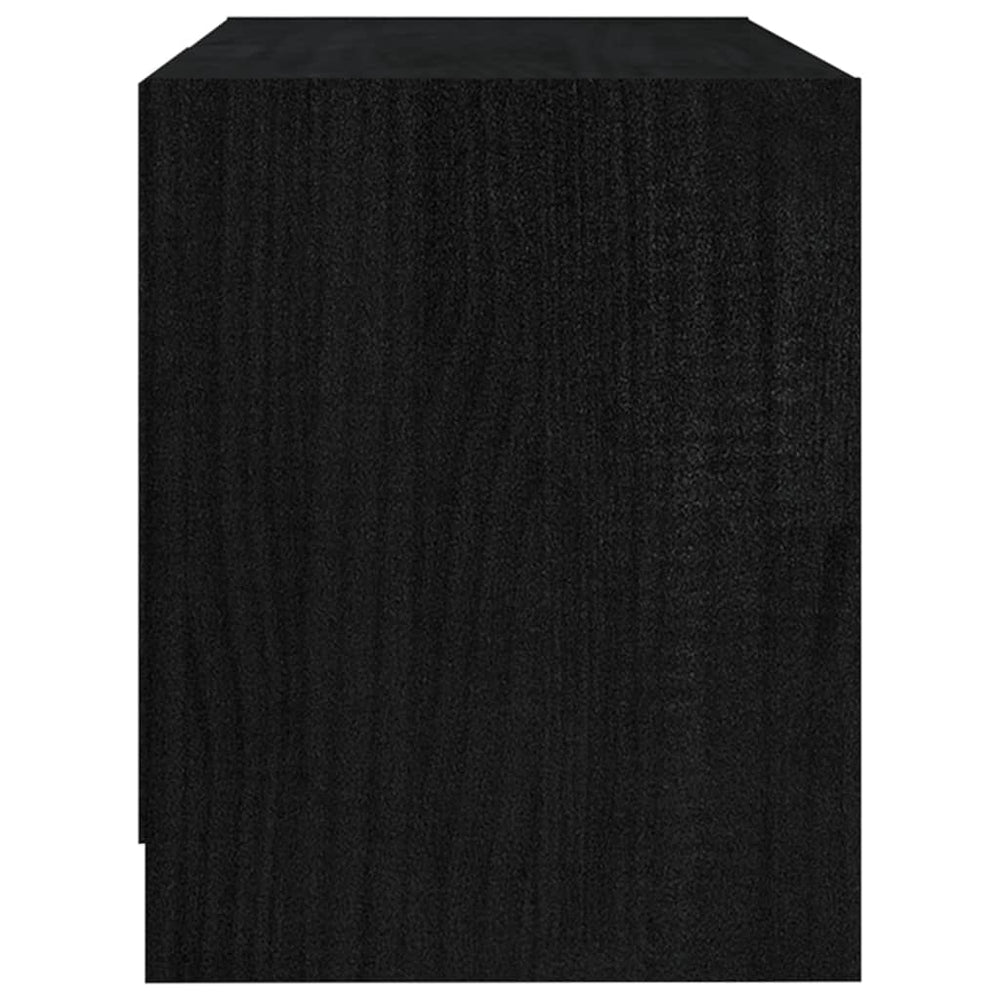Tv-meubel 80x31x39 cm massief grenenhout zwart MeubelReus