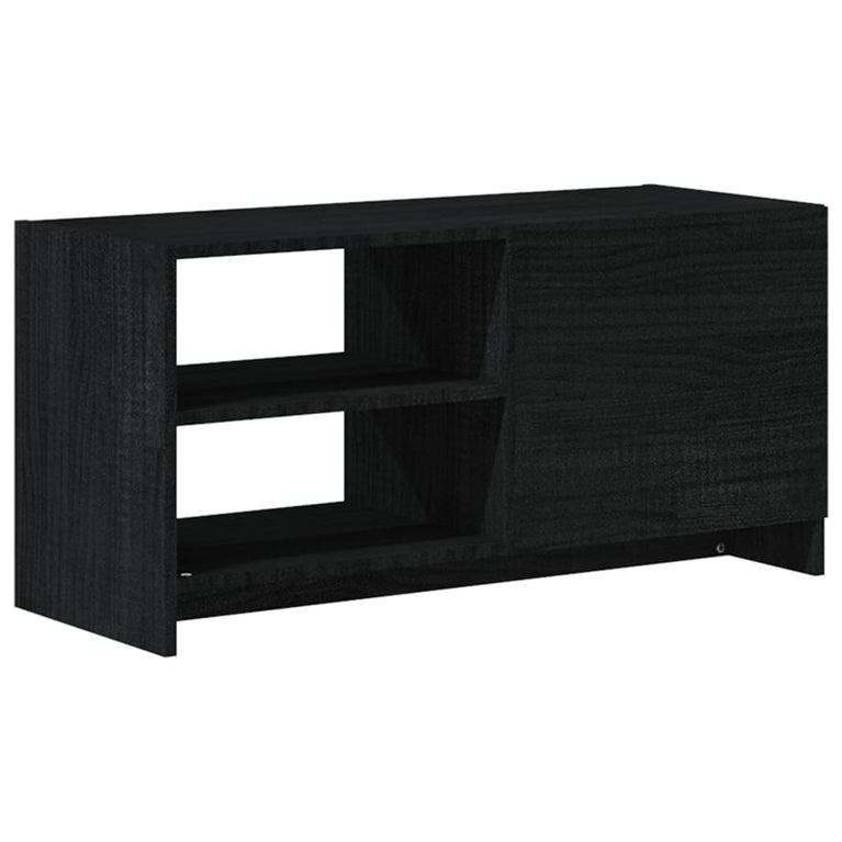 Tv-meubel 80x31x39 cm massief grenenhout zwart MeubelReus