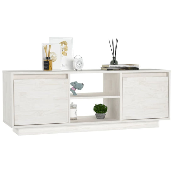 Tv-meubel 110x30x40 cm massief grenenhout wit MeubelReus