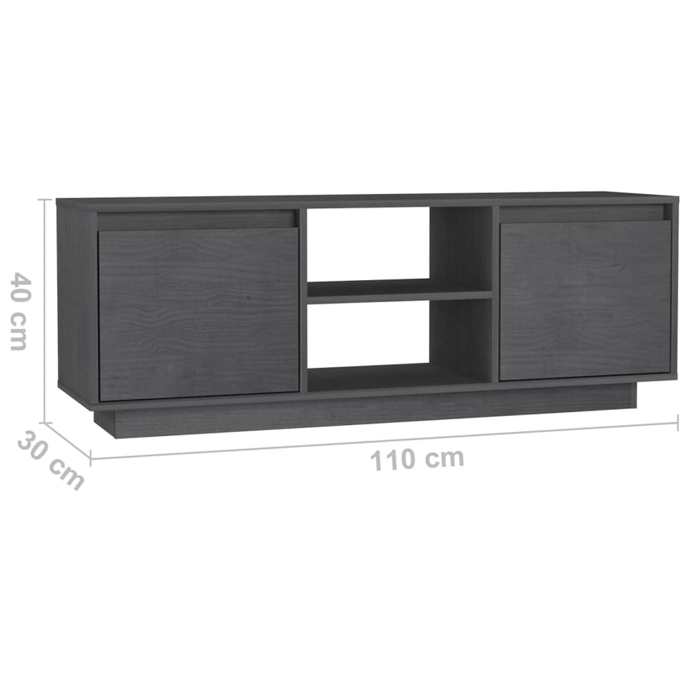 Tv-meubel 110x30x40 cm massief grenenhout grijs MeubelReus