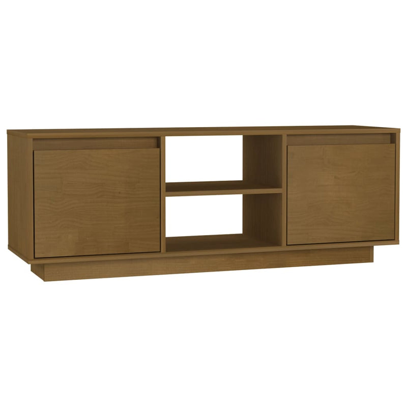 Tv-meubel 110x30x40 cm massief grenenhout honingbruin MeubelReus