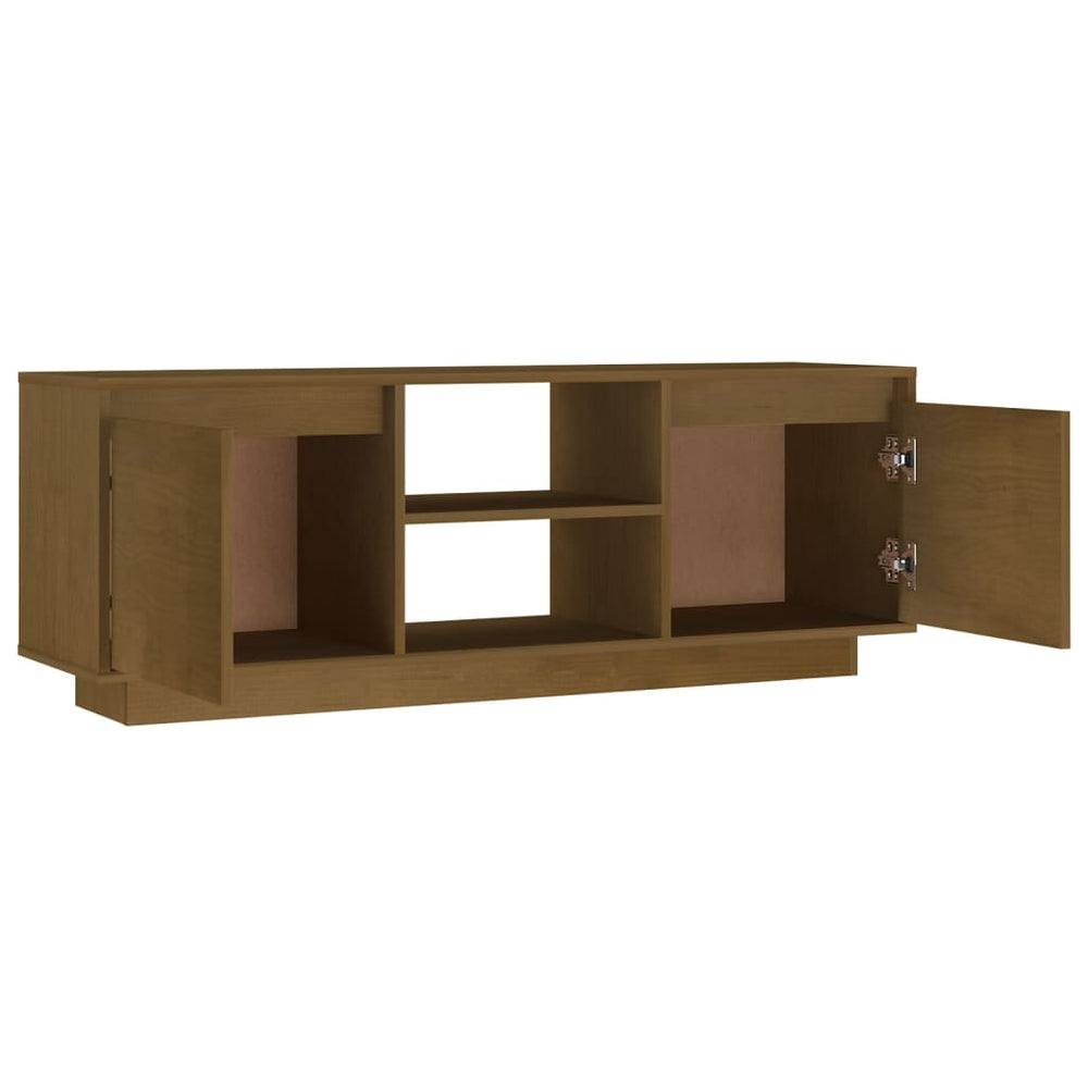 Tv-meubel 110x30x40 cm massief grenenhout honingbruin MeubelReus