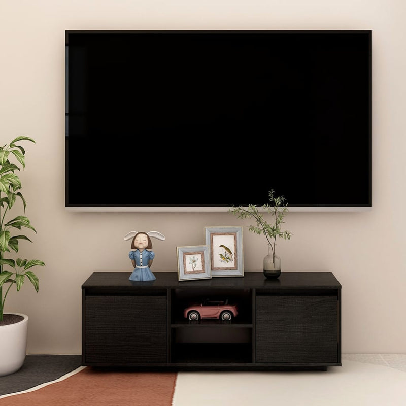 Tv-meubel 110x30x40 cm massief grenenhout zwart MeubelReus
