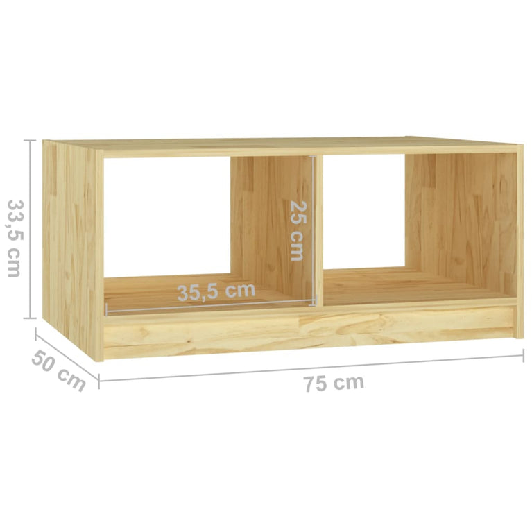 809906 vidaXL Salontafel 75x50x33,5 cm Massief Hout Grenen MeubelReus