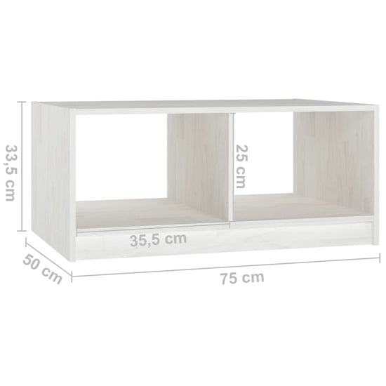 Salontafel 75x50x33,5 cm massief grenenhout wit MeubelReus