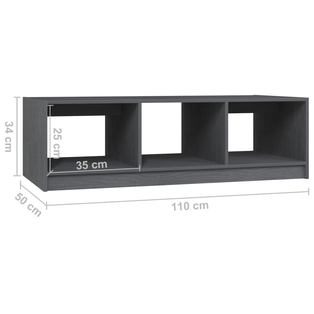 Salontafel 110x50x34 cm massief grenenhout grijs MeubelReus