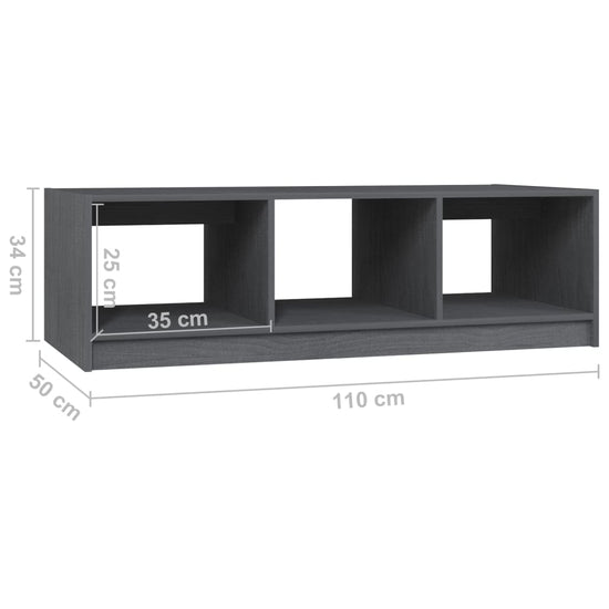 Salontafel 110x50x34 cm massief grenenhout grijs MeubelReus