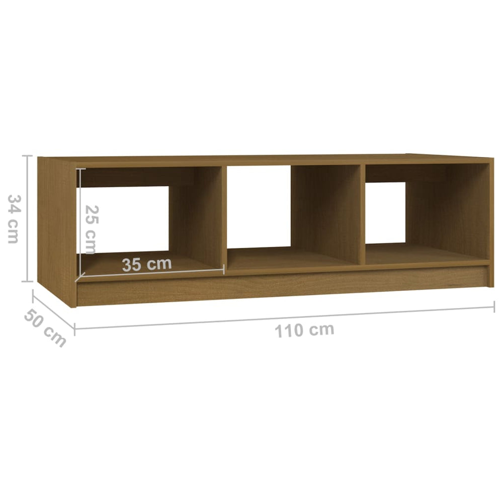 Salontafel 110x50x34 cm massief grenenhout honingbruin MeubelReus