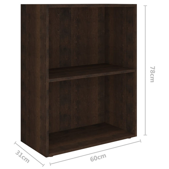 Boekenkast 60x31x78 cm spaanplaat gerookt eikenkleurig MeubelReus