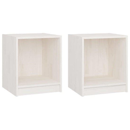 Nachtkastjes 2st 35,5x33,5x41,5 cm massief grenenhout wit MeubelReus