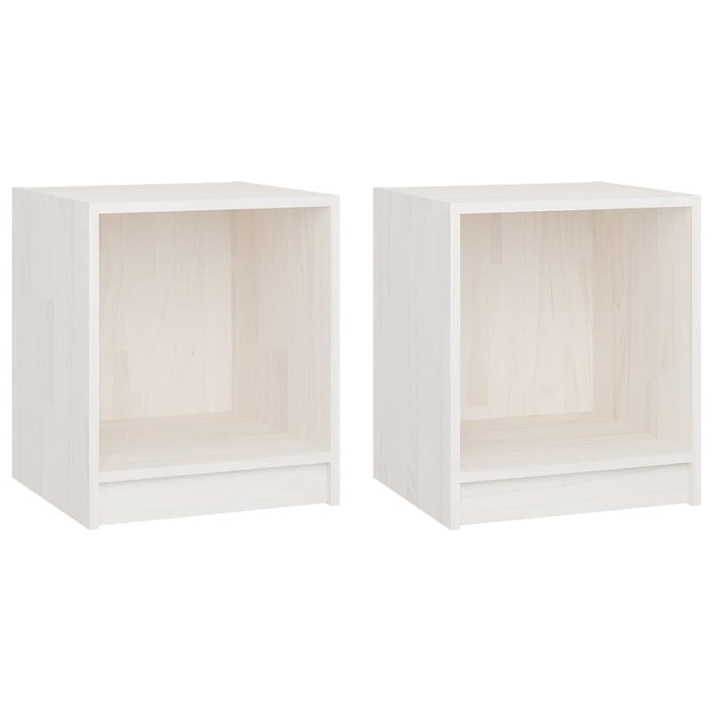 Nachtkastjes 2st 35,5x33,5x41,5 cm massief grenenhout wit MeubelReus
