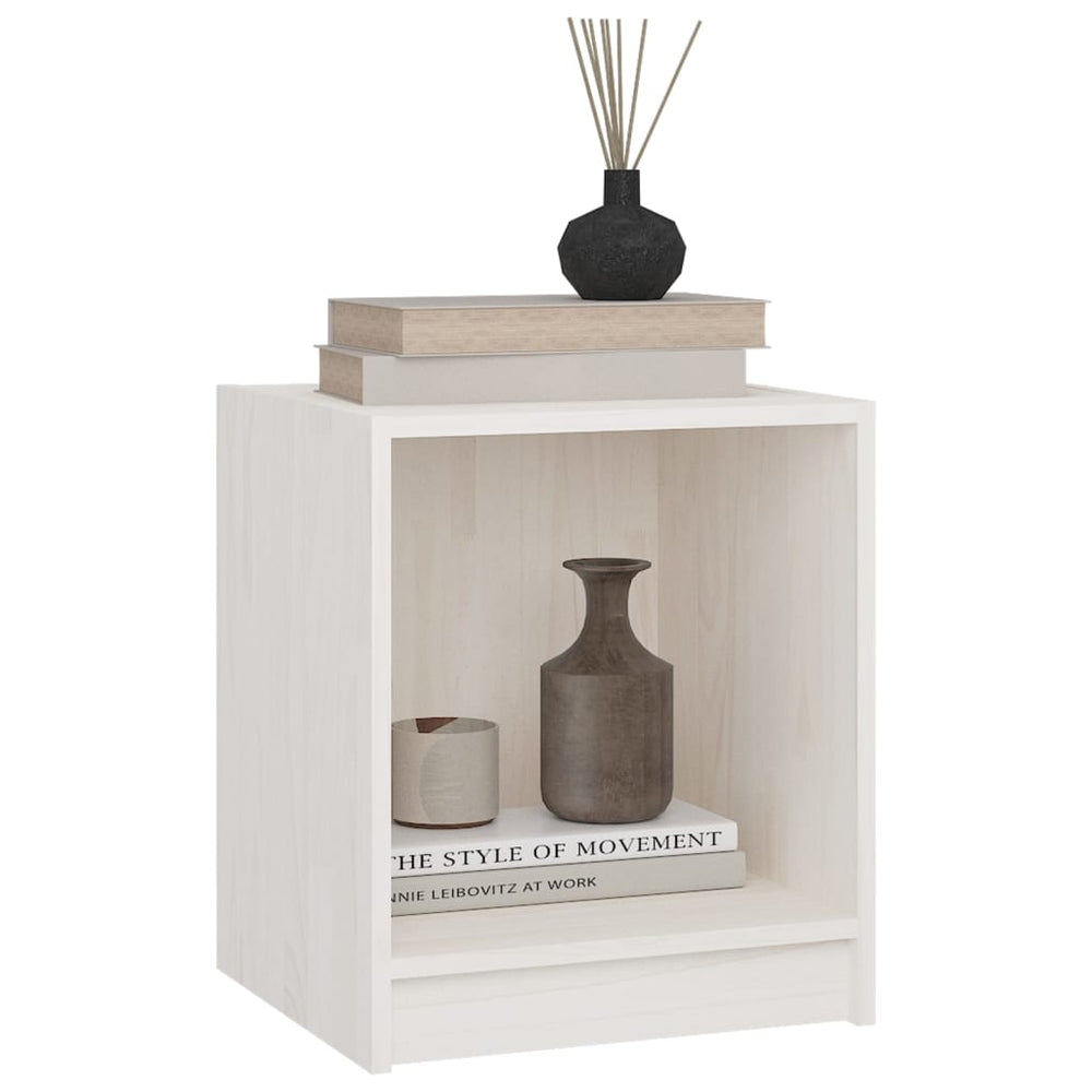 Nachtkastjes 2st 35,5x33,5x41,5 cm massief grenenhout wit MeubelReus