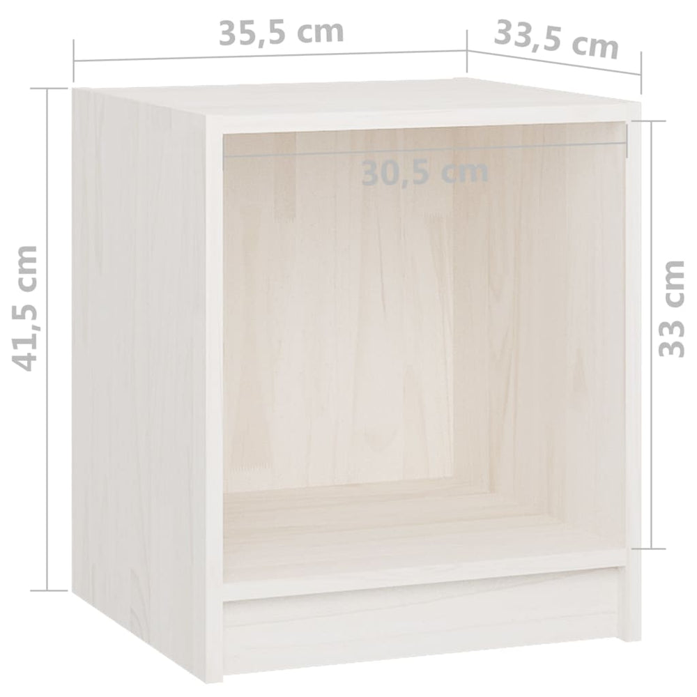 Nachtkastjes 2st 35,5x33,5x41,5 cm massief grenenhout wit MeubelReus