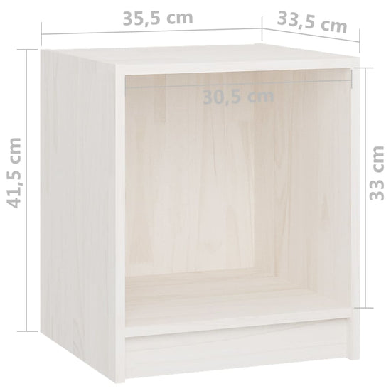 Nachtkastjes 2st 35,5x33,5x41,5 cm massief grenenhout wit MeubelReus