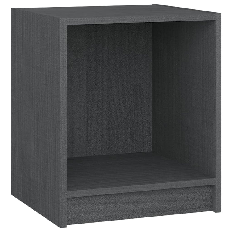 Nachtkastje 35,5x33,5x41,5 cm massief grenenhout grijs MeubelReus