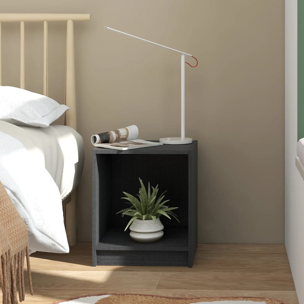 Nachtkastjes 2st 35,5x33,5x41,5 cm massief grenenhout grijs MeubelReus