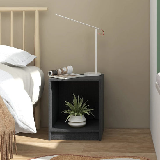 Nachtkastjes 2st 35,5x33,5x41,5 cm massief grenenhout grijs MeubelReus