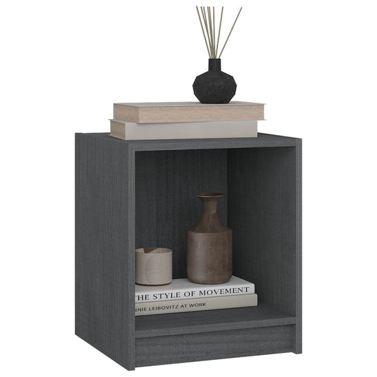Nachtkastjes 2st 35,5x33,5x41,5 cm massief grenenhout grijs MeubelReus