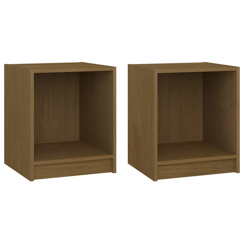 Nachtkastjes 2st 35,5x33,5x41,5 cm grenenhout honingbruin MeubelReus