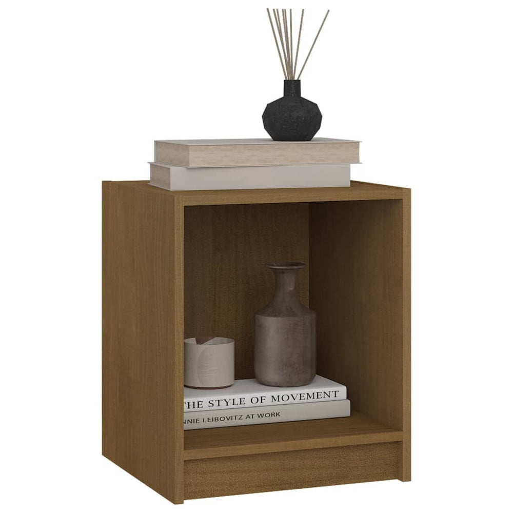 Nachtkastjes 2st 35,5x33,5x41,5 cm grenenhout honingbruin MeubelReus