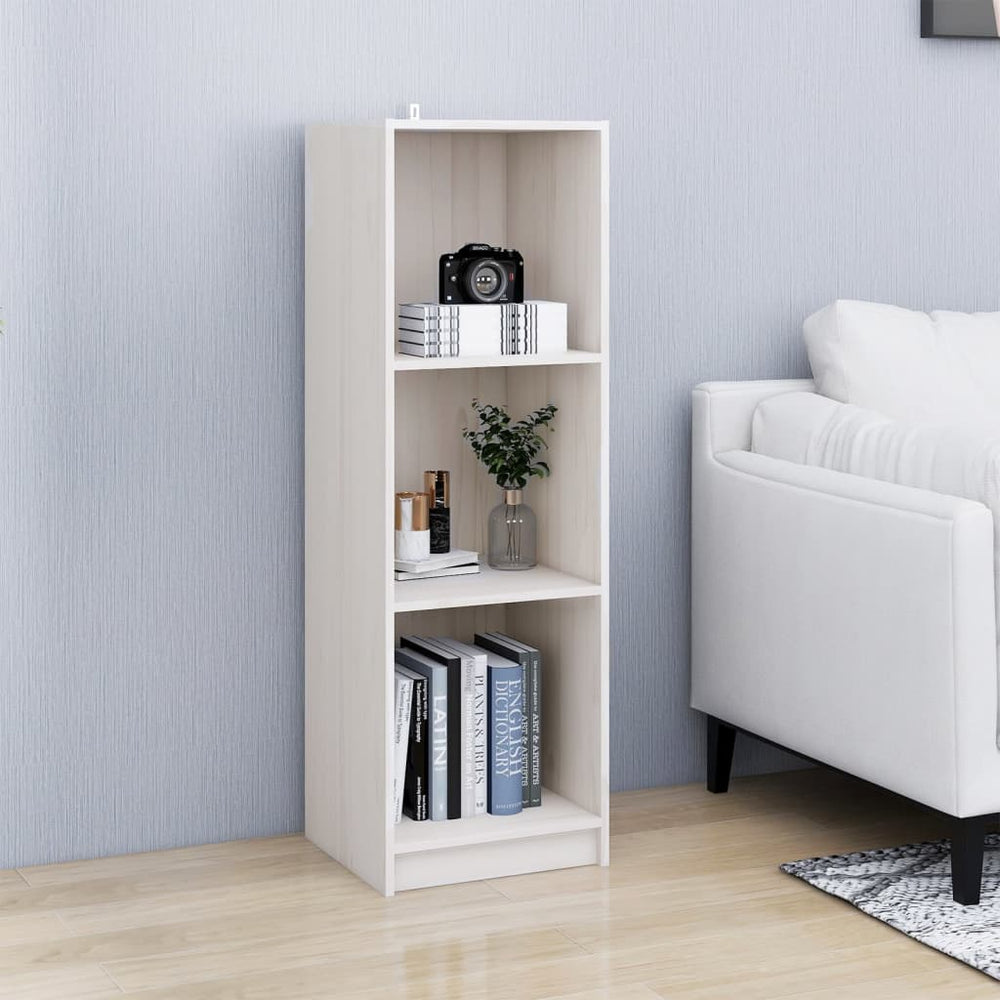 Boekenkast/kamerscherm 36x33x110 cm massief grenenhout wit MeubelReus