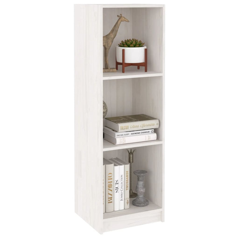 Boekenkast/kamerscherm 36x33x110 cm massief grenenhout wit MeubelReus